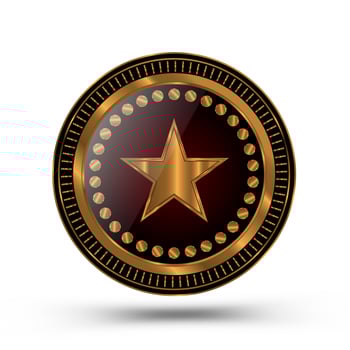 Sheriff style gold medal design vector