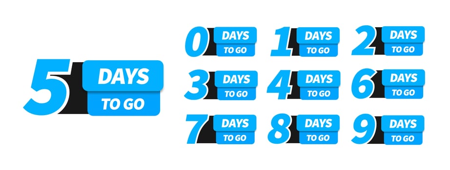 Countdown left days banner. vector
