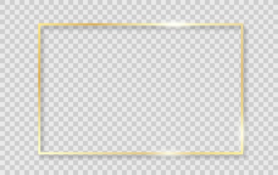 Gold shiny glowing frame vector