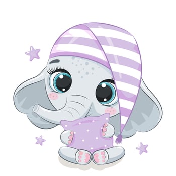 Cute baby elephant vector