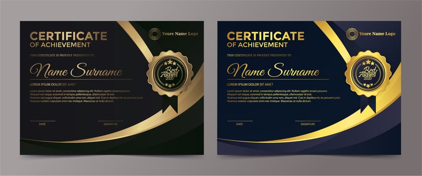 Premium golden black certificate  vector