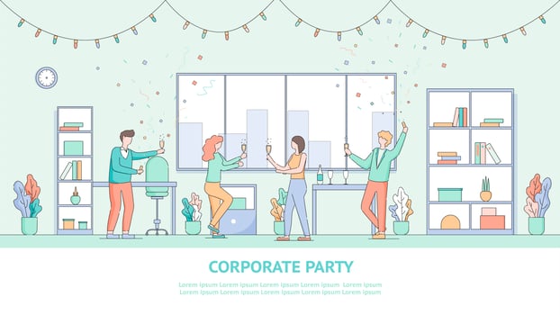 Corporate Employee Holiday Party Banner vector