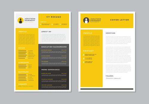 Yellow Job Resume  vector