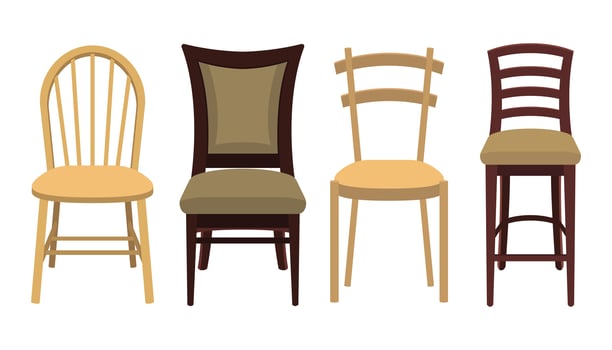 Wood Chairs on White vector