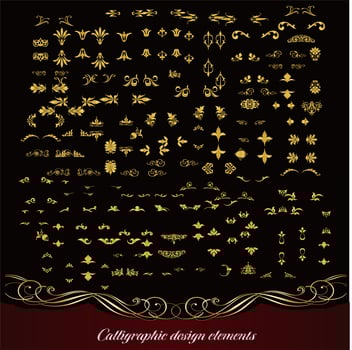 Huge set of filigree flourishes for design vector