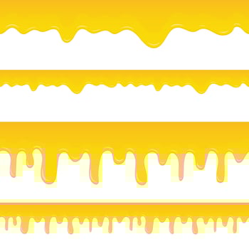 Honey dripping isolated on white background vector