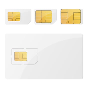 Sim cards isolated on white background vector
