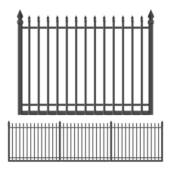 Iron forged fence isolated on white background vector