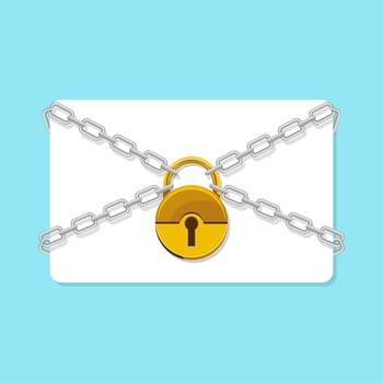 Empty card chained with padlock  vector