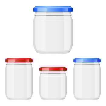 Empty glass jar set isolated on white background vector