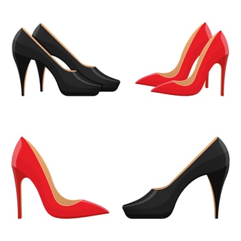 High heel shoes isolated on white background vector