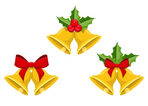 Christmas bells isolated on white background vector