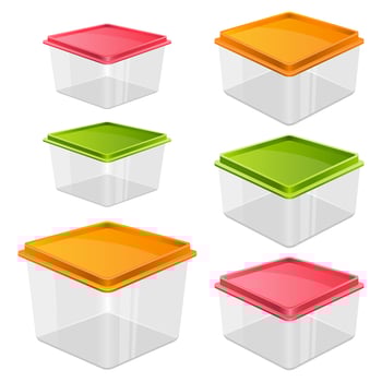 Food container set isolated on white background vector