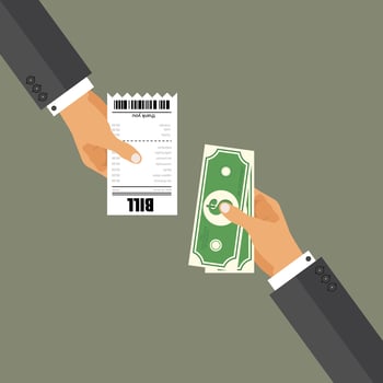 Business man paying bill vector