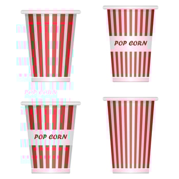 Empty Popcorn Buckets on White vector