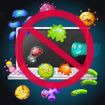 No bacteria sign on computer vector