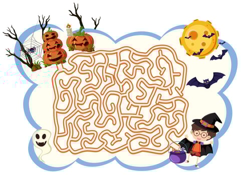 Halloween Maze Game vector
