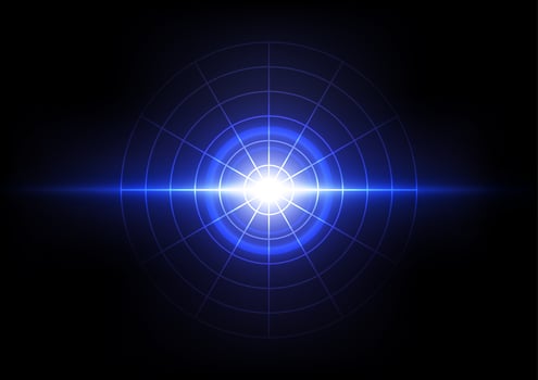 Blue and white light explosion circle vector