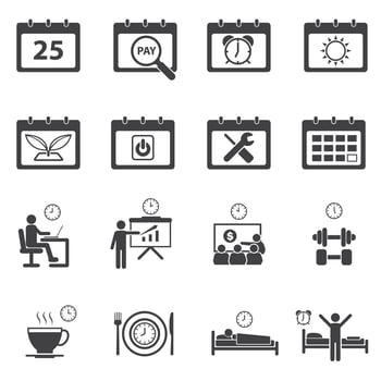 Calendar daily routine icons vector