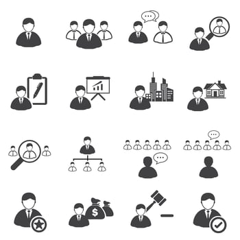 Business leadership icon set  vector