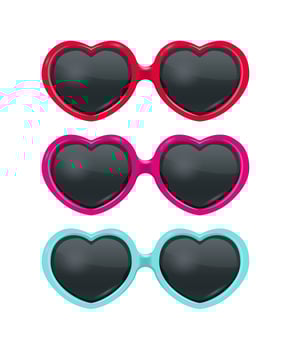 Heart shaped sunglasses set vector
