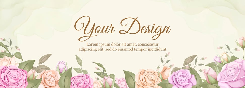 Rose wedding banner vector