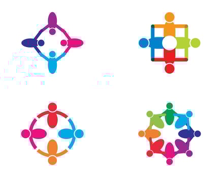 Coloful community logo icon design vector