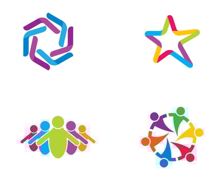 Community star logo set  vector