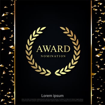 Sparkle award nomination design with confetti vector