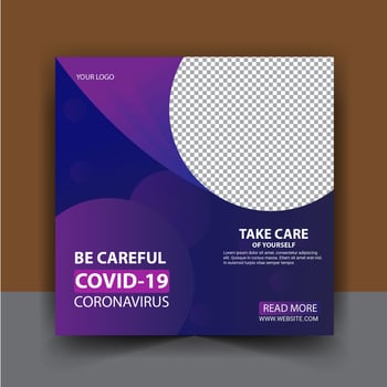 Coronavirus social media post vector