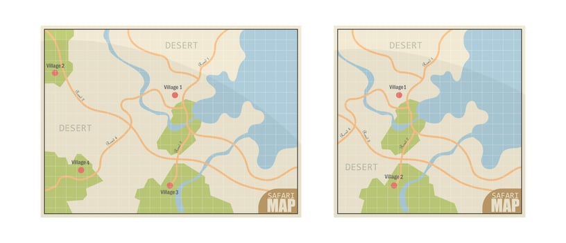 Safari Map on White vector