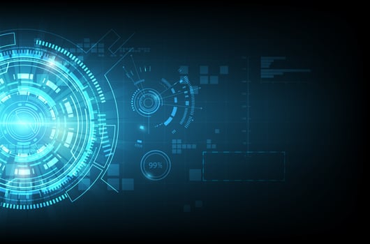 Glowing blue technology communication concept vector