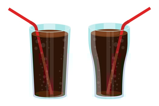 Glass of soda set vector