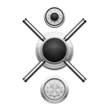 Safe combination lock set vector