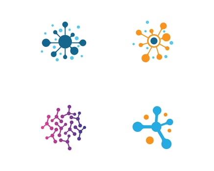 Colorful molecule logo set  vector