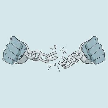 Hand drawing illustration of freedom concept vector
