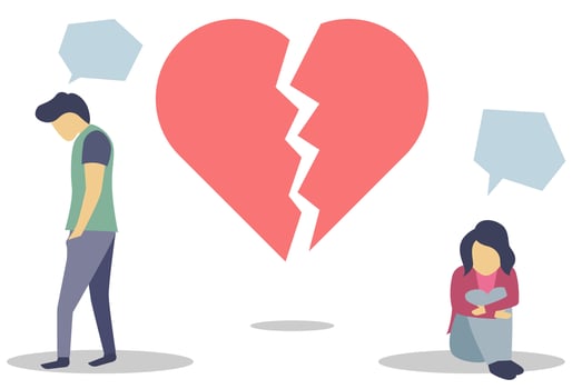 Illustration of heartbroken people vector