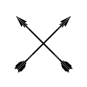 Black stylish crossed arrow  vector