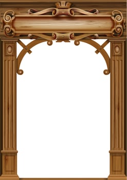 Wooden classic vintage arch vector