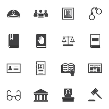 Criminal law icon set vector