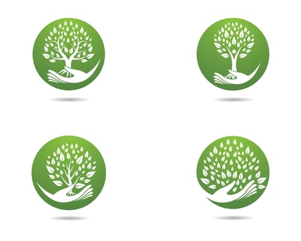 Circle Tree Icons vector