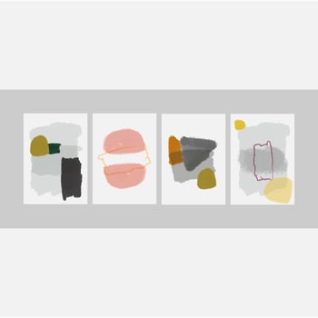 Set of creative minimalist hand painted cards vector
