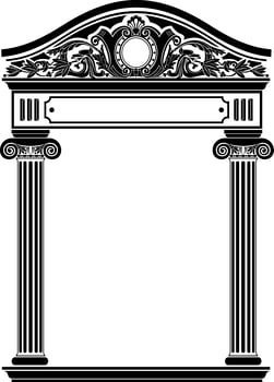 Classic antique portal with columns vector