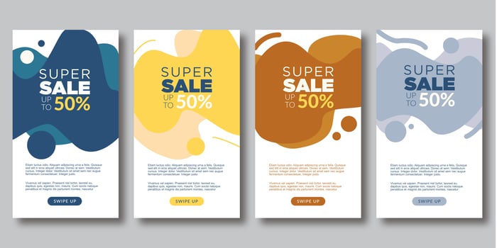Creative Trendy Social Media Stories Sale Set vector