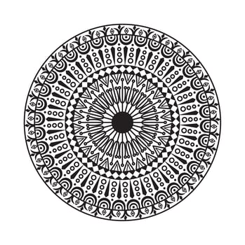 Black and White Decorative Circle Mandala vector