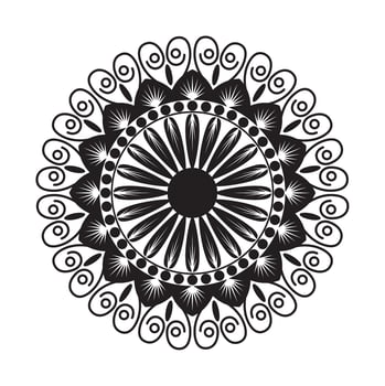 Black Mandala with Floral Style vector