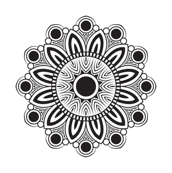 White and black flower mandala vector