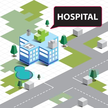 Isometric Hospital Building vector