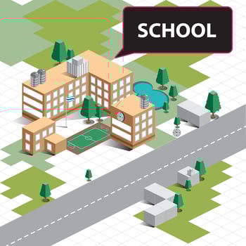 Isometric School Landscape vector