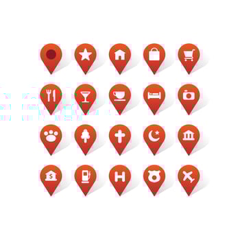 Map pin pointer icon set vector
